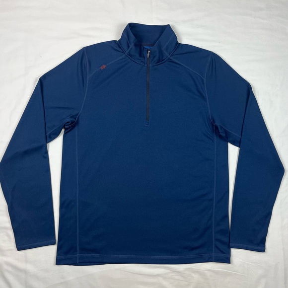 RHONE Other - Rhone Mens 1/4 Zip Pullover Sz Large Blue Lightweight Mock Neck Pocket A1